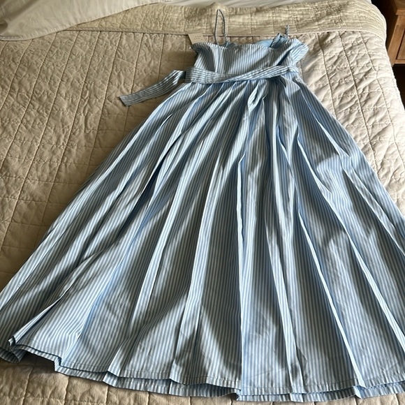 A New Day Blue and White Striped Dress with Belt - Picture 6 of 9